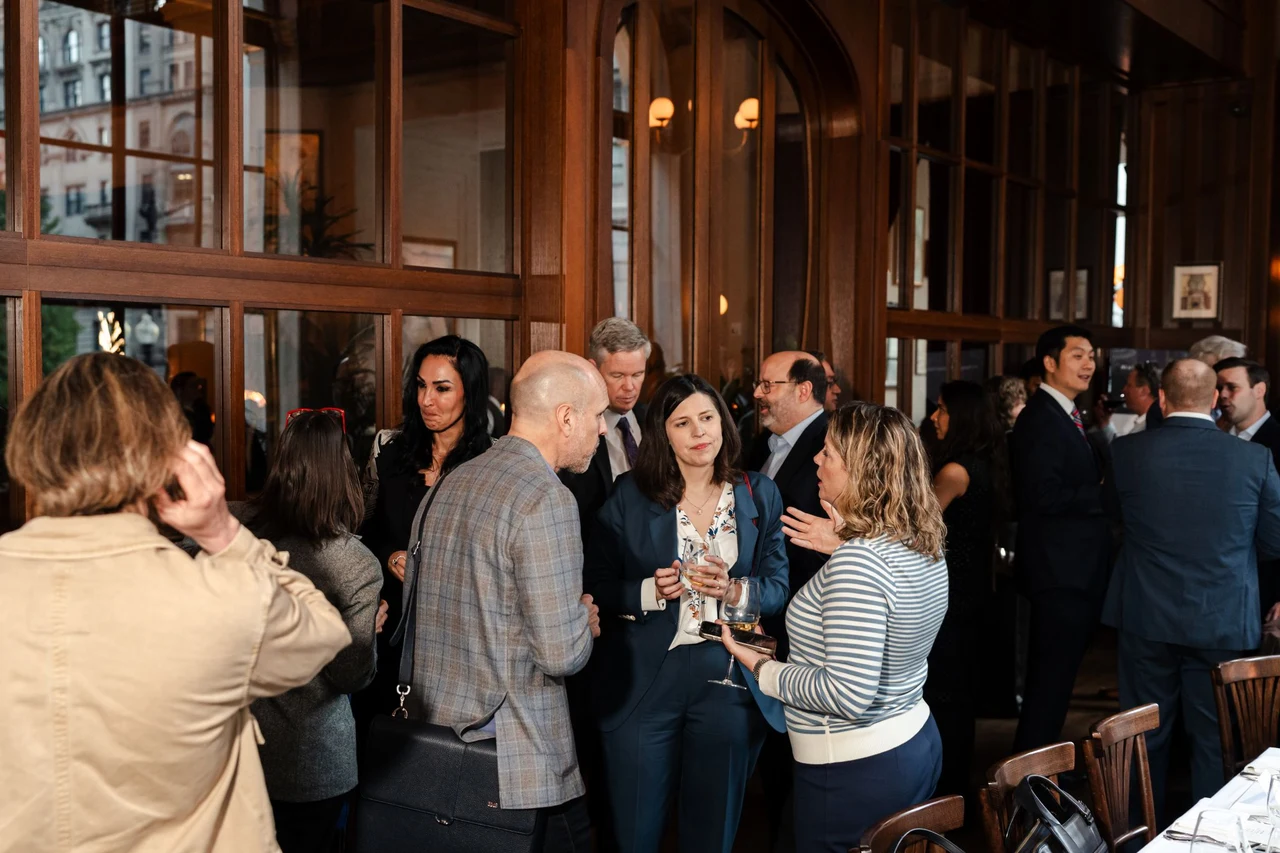 Guests in conversation at the PowerStack Washington, DC salon