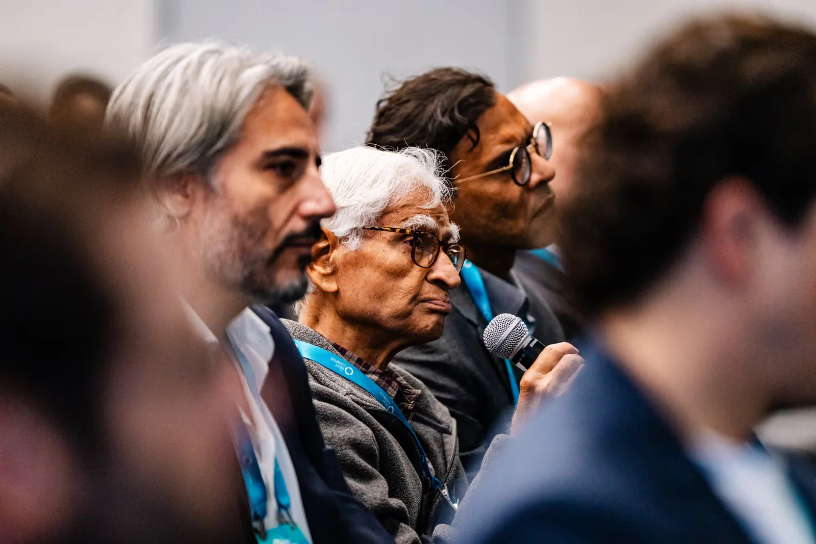 A PowerStack attendee contributing to the discussion at Nest Campus during Climate Week NYC