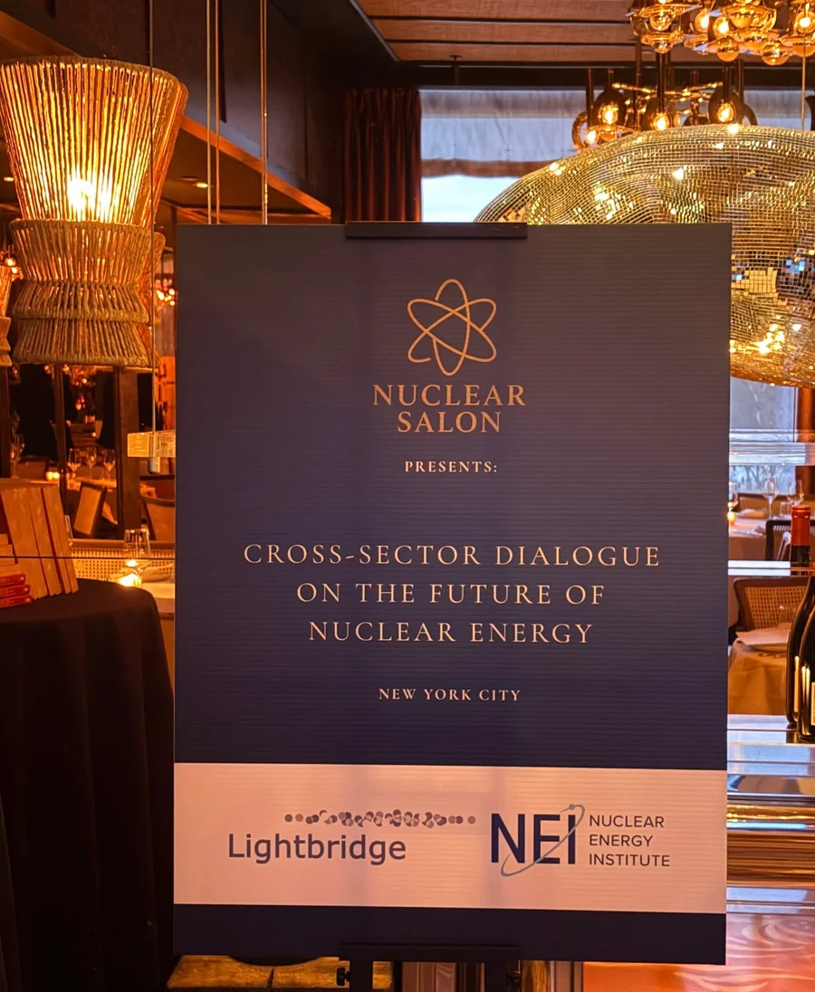 Welcome sign for the January 2026 cross-sector dialogue on the future of nuclear energy in New York City