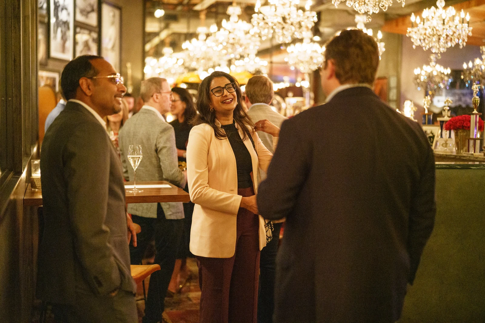 Guests connecting during the Dallas reception